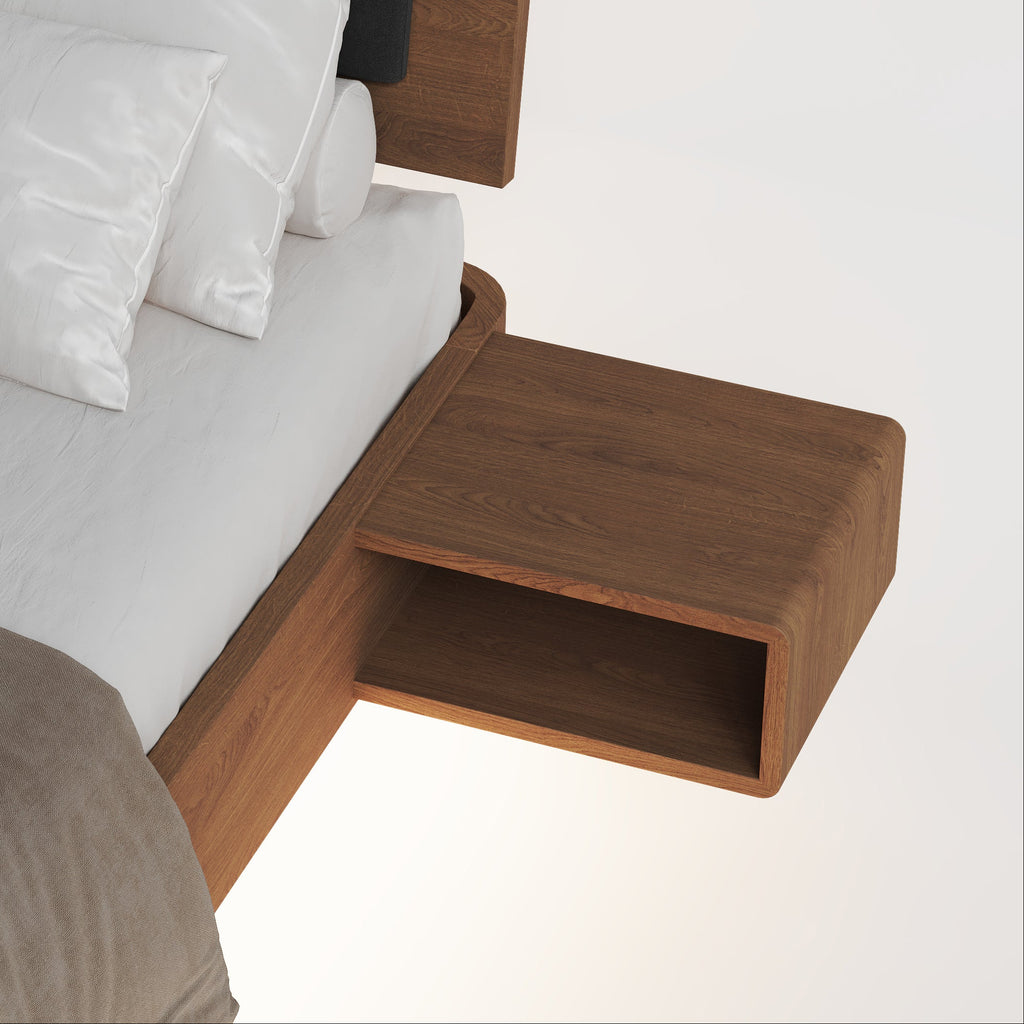 Integrated Bedside Whitened Oak (set of 2)