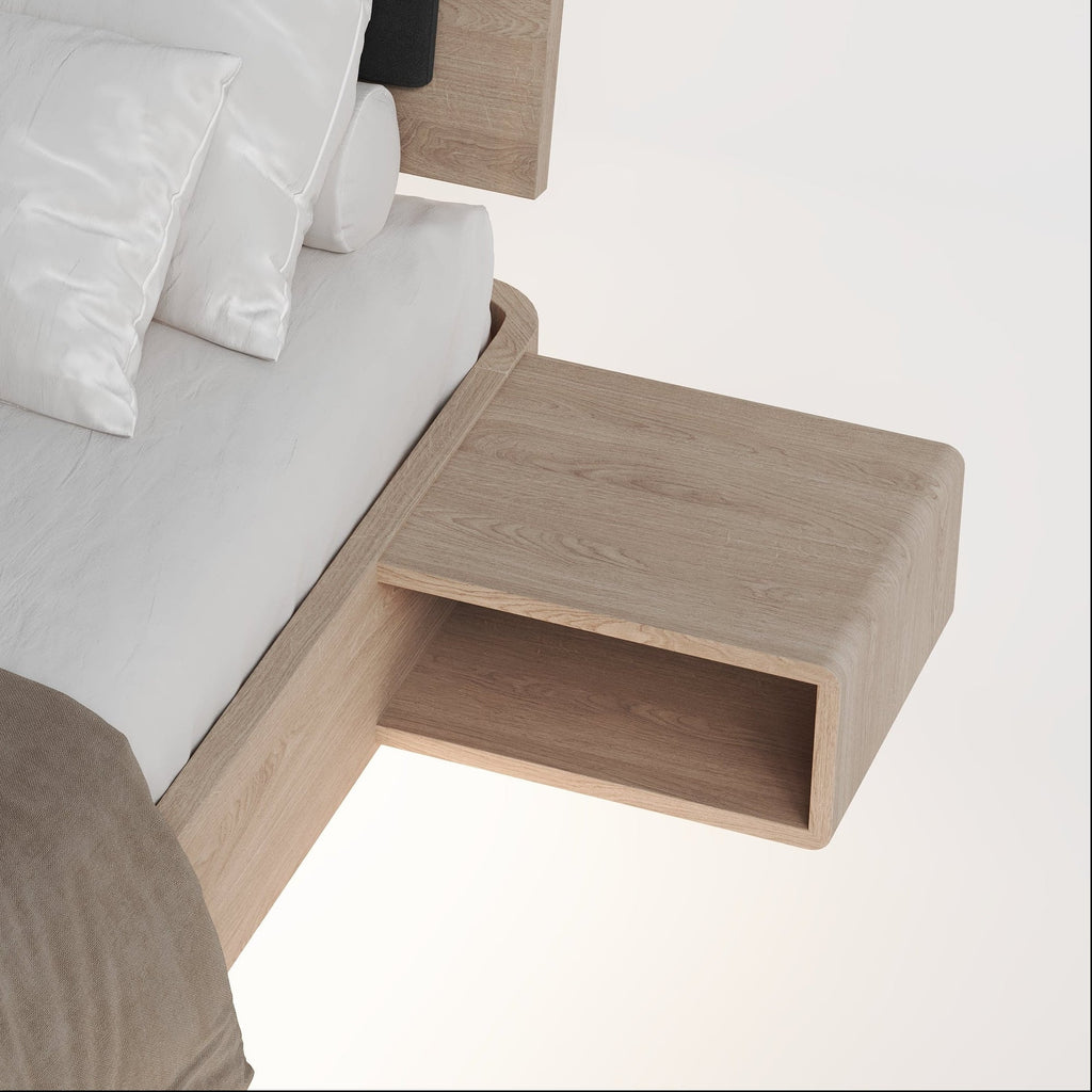 Integrated Bedside Whitened Oak (set of 2)