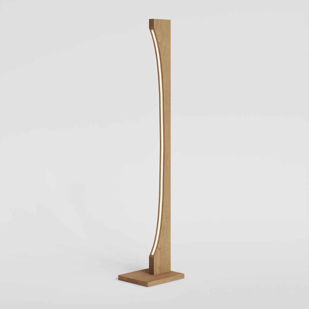 Floor Lamp Stained Brown Oak