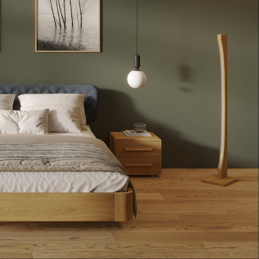 Floor Lamp Stained Brown Oak