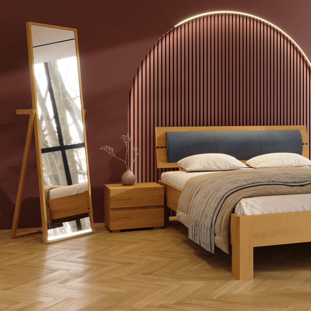 Bayamo Floor Mirror Stained Brown Oak