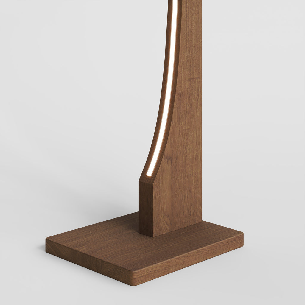 Floor Lamp Stained Brown Oak
