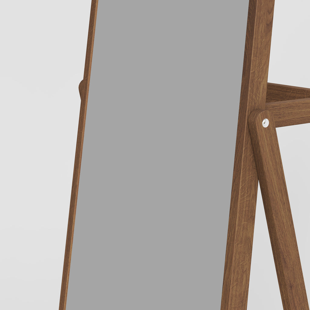 Floor Mirror Stained Brown Oak