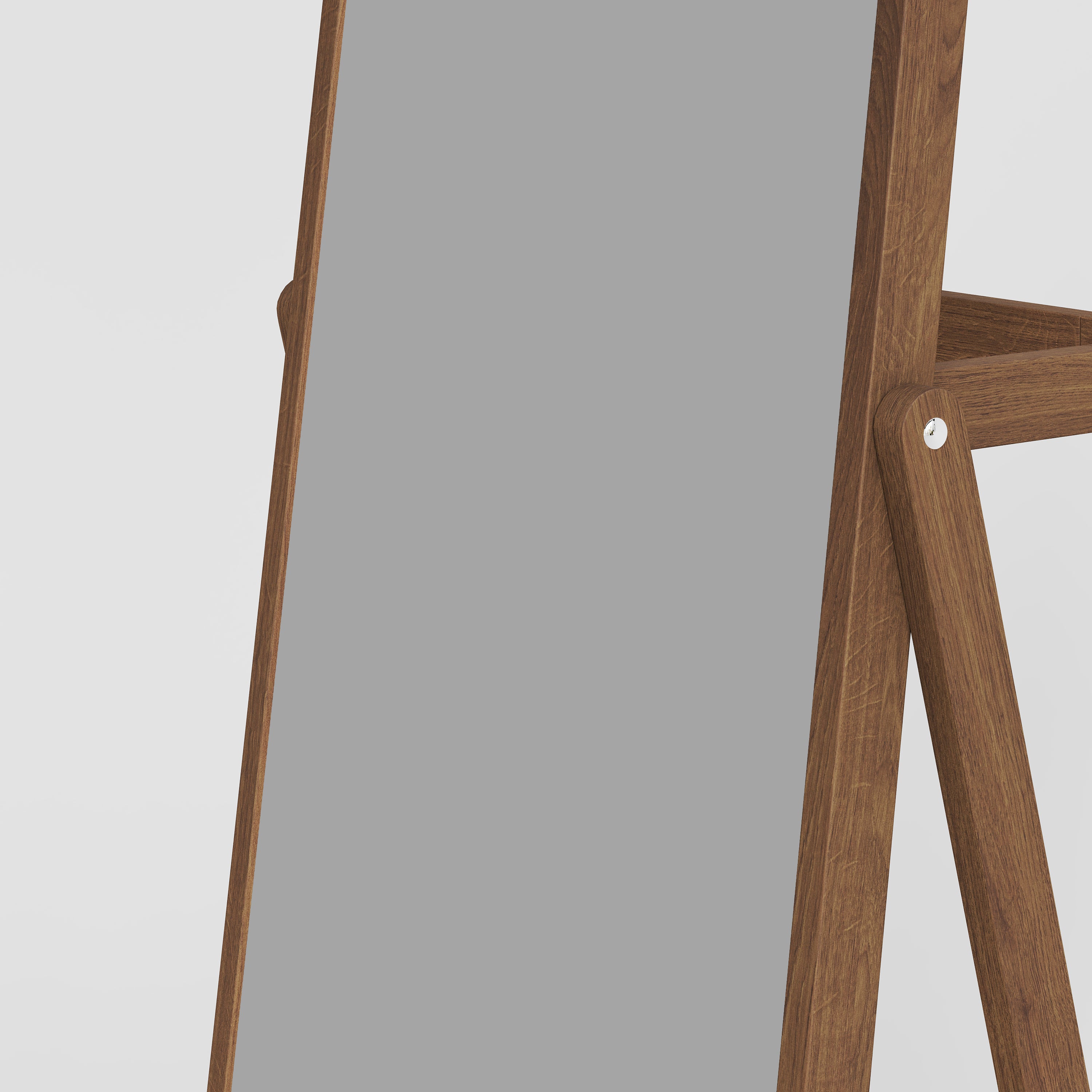 Floor Mirror Stained Brown Oak