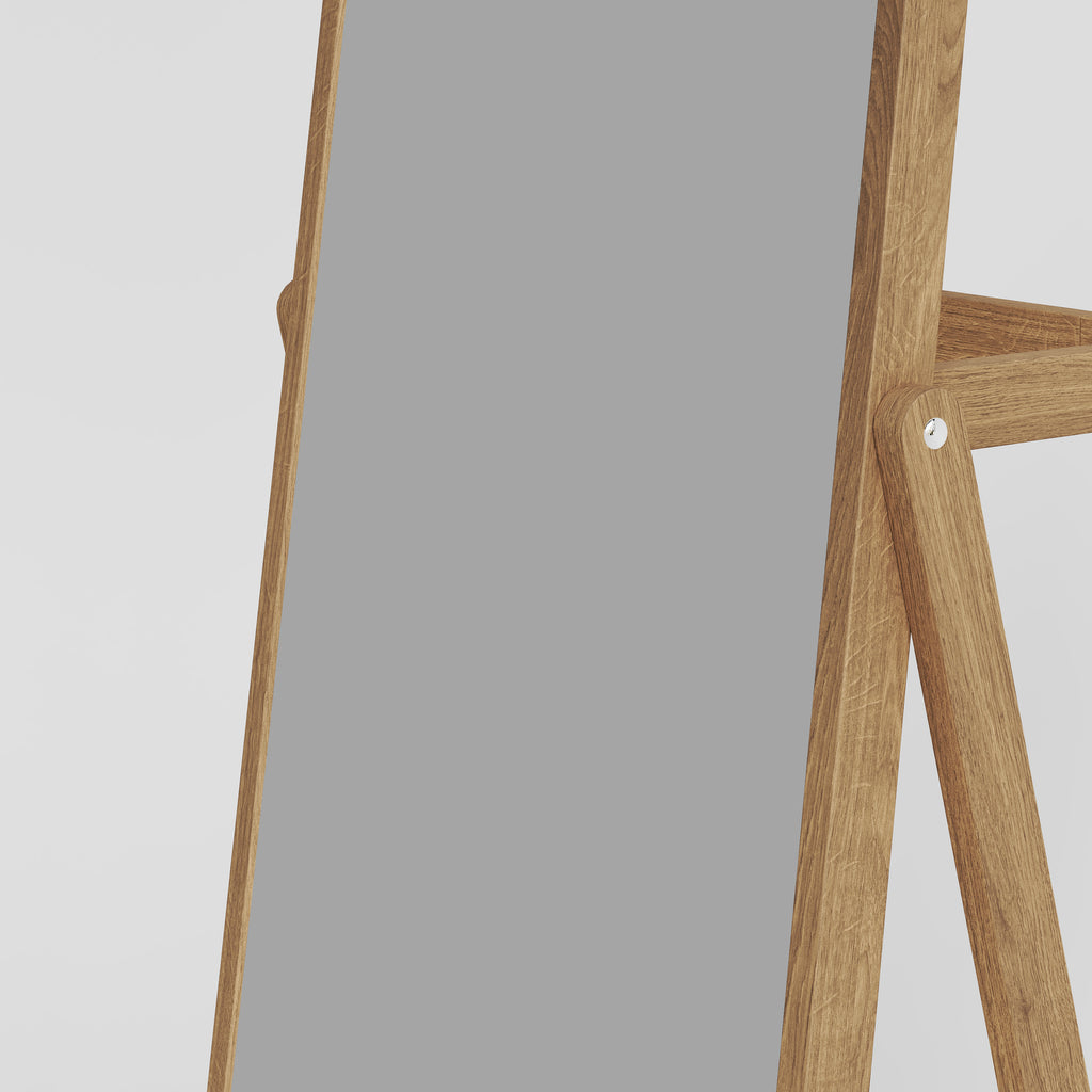 Floor Mirror Stained Brown Oak