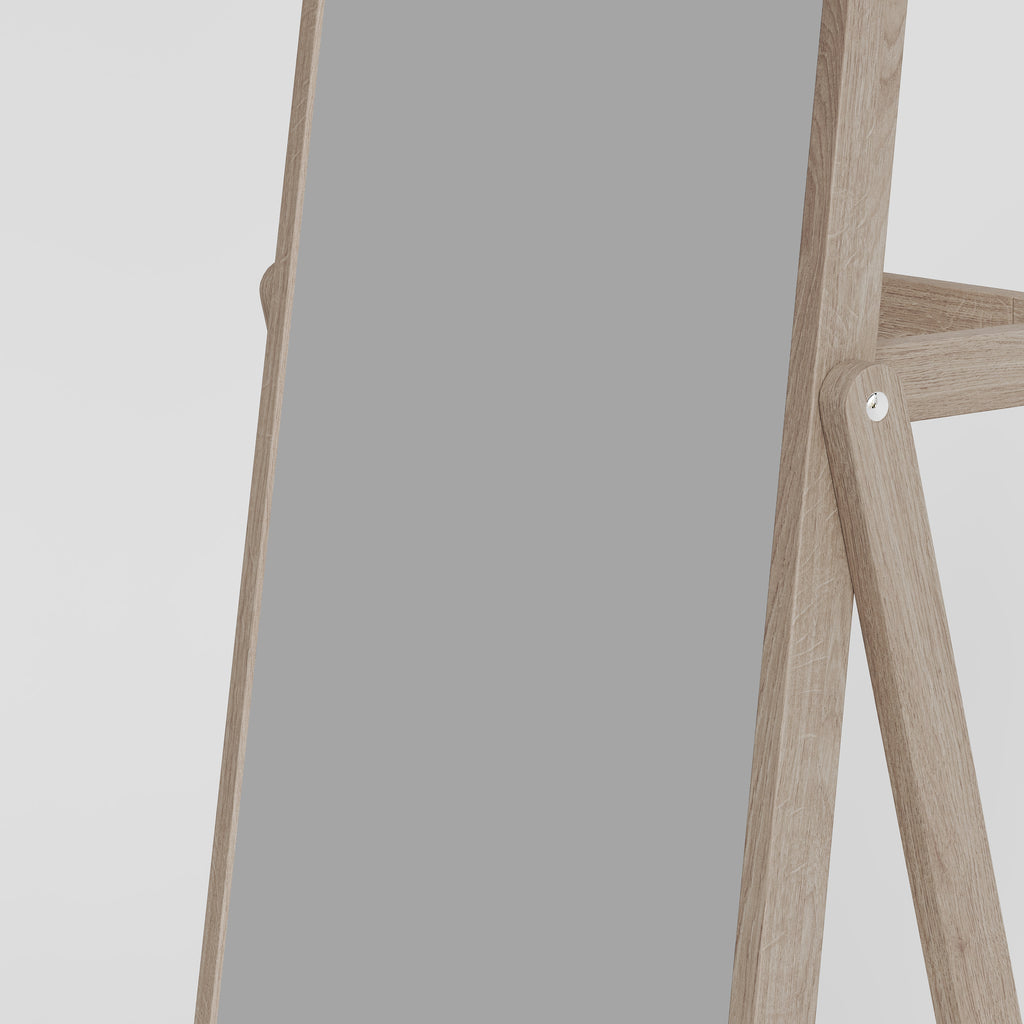 Floor Mirror Stained Brown Oak