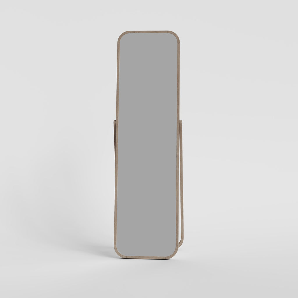 Floor Mirror Stained Brown Oak