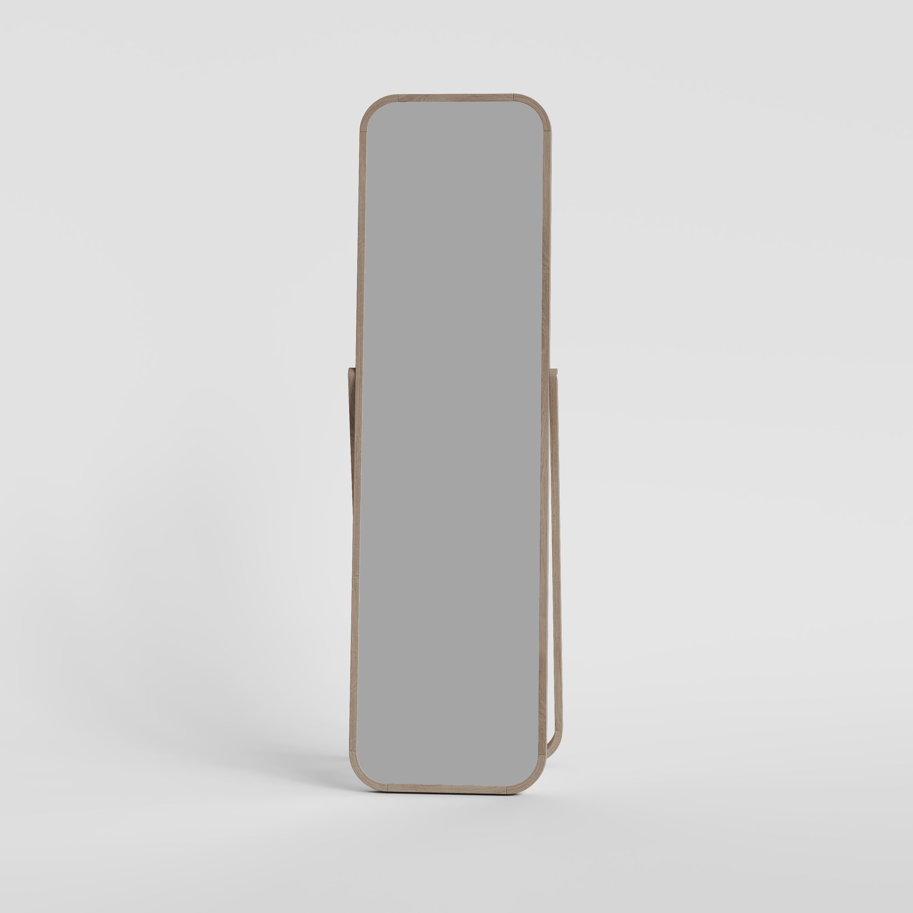 Floor Mirror Stained Brown Oak