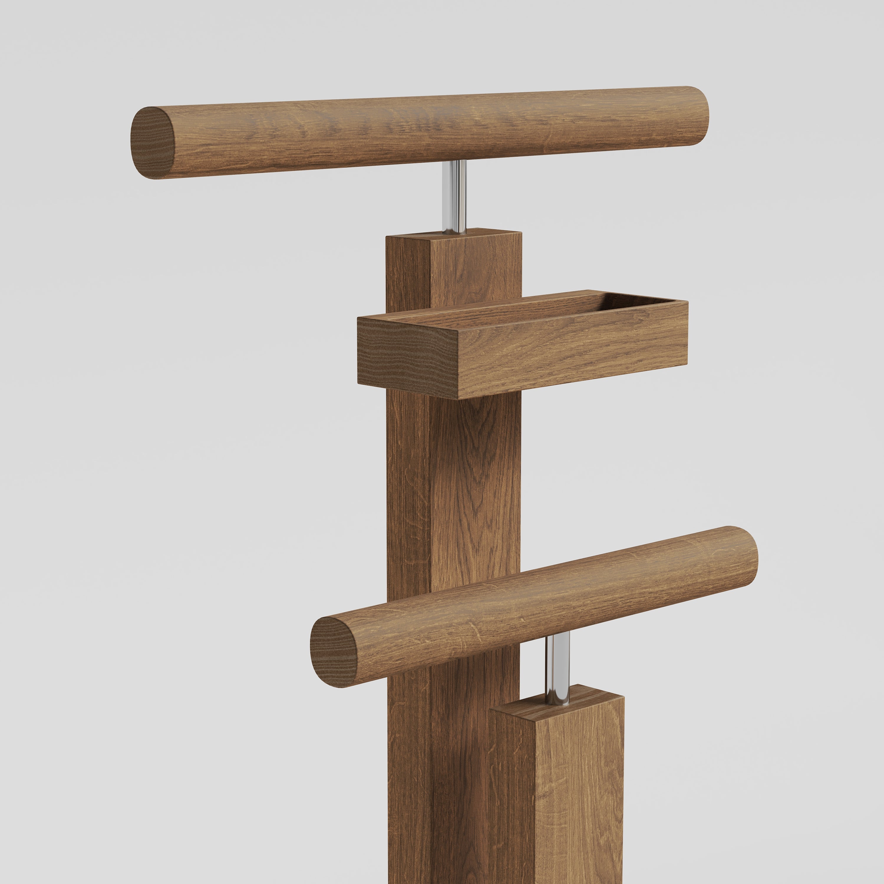 Valet Stand Stained Brown Oak