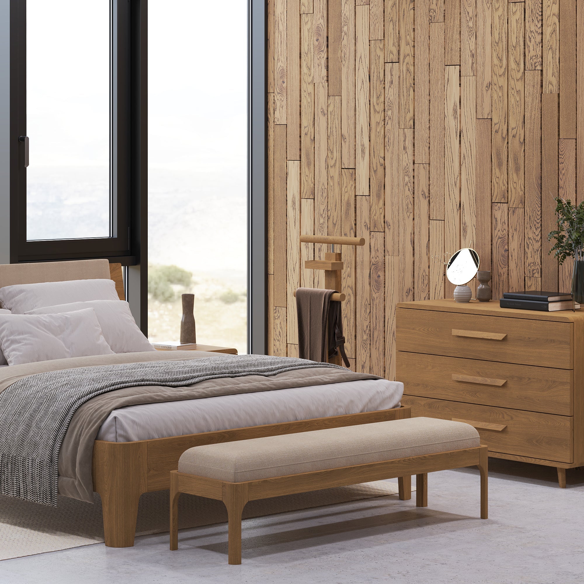 Valet Stand Whitened Oak