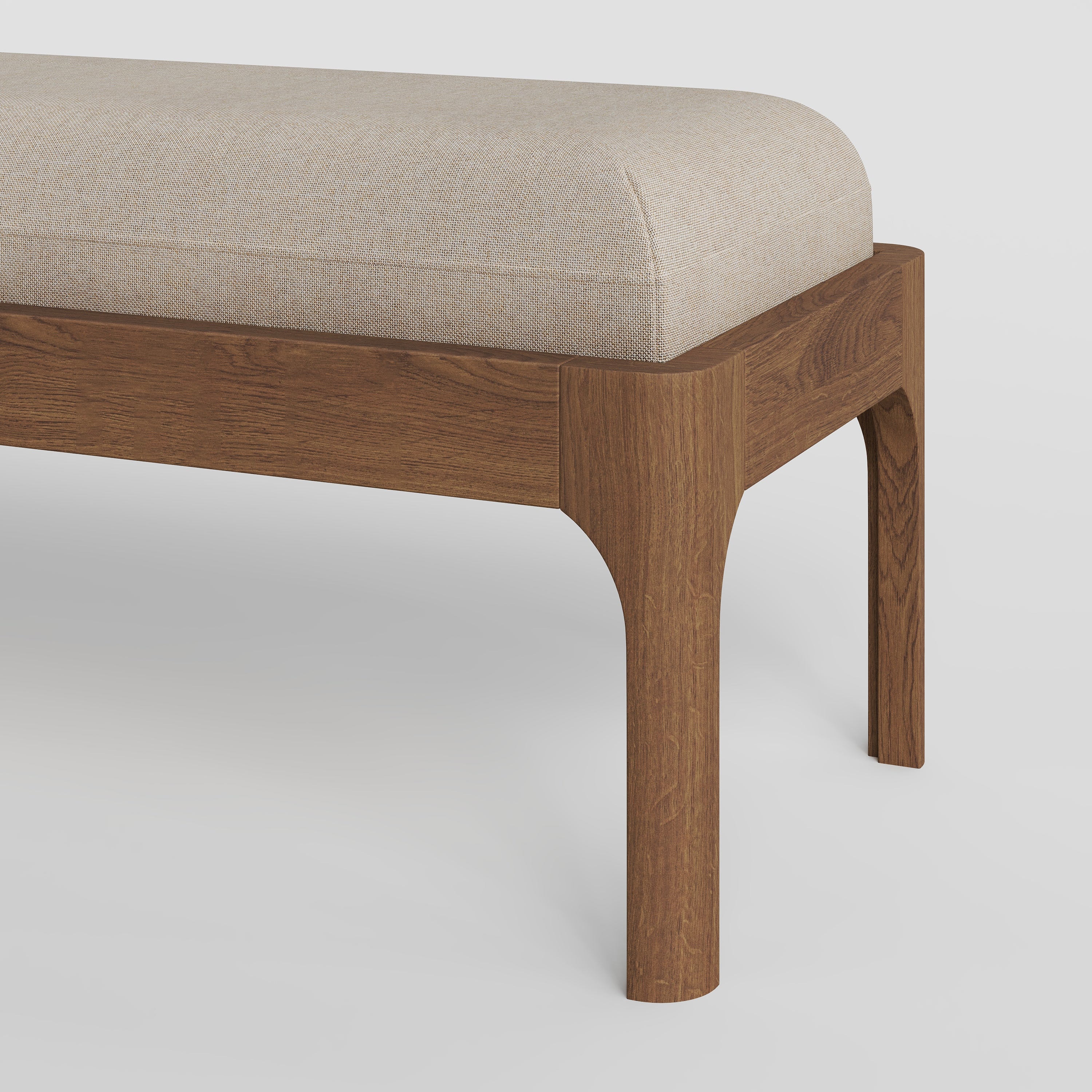 Bedroom Bench Stained Brown Oak