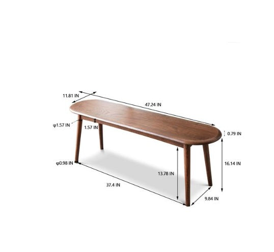 Velora Bench Stained Brown Oak