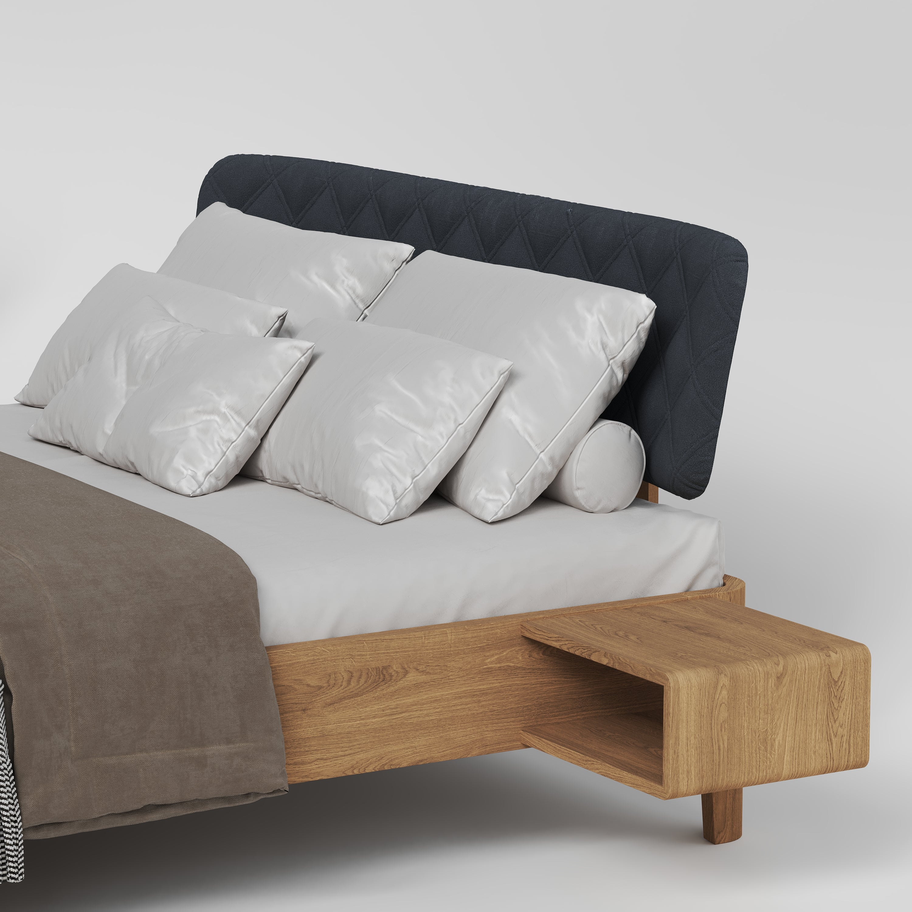 Integrated Bedside Whitened Oak (set of 2)